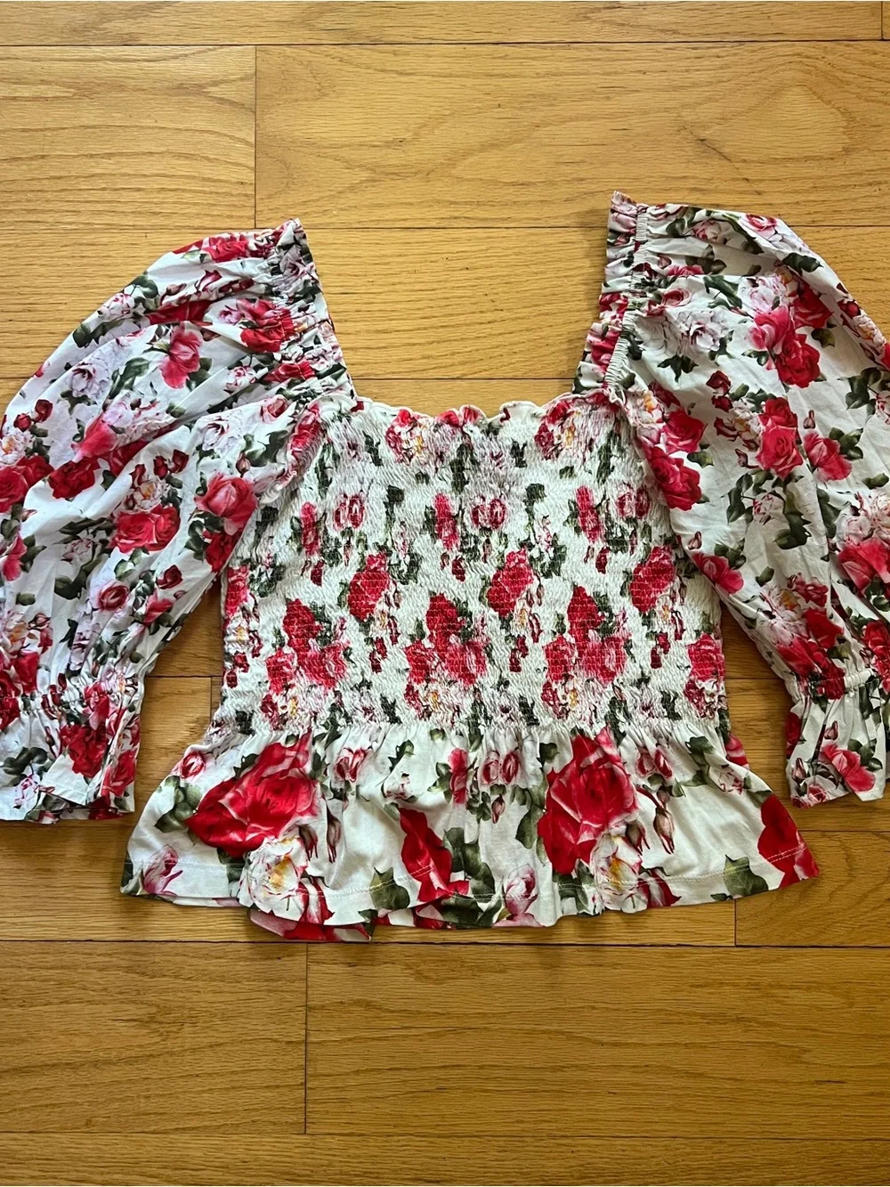 NWT Anthropologie Floral Smocked Cottagecore Blouse